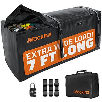 Mockins 40 Cu Ft. Black Waterproof Car Carrier Cargo Bag (84"x24"x34")