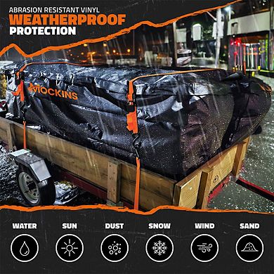 Mockins 40 Cu Ft. Black Waterproof Car Carrier Cargo Bag (84"x24"x34")