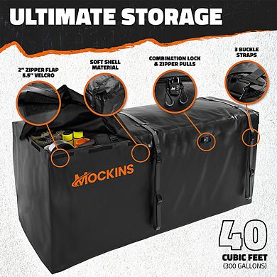 Mockins 40 Cu Ft. Black Waterproof Car Carrier Cargo Bag (84"x24"x34")