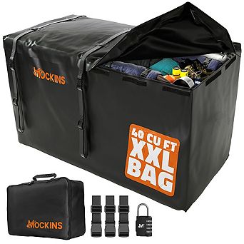 Mockins 40 Cu Ft. Black Waterproof Car Carrier Cargo Bag (70"x30"x33")