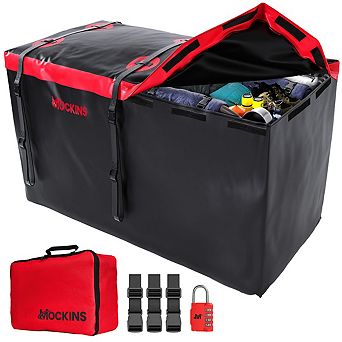 Mockins 40 Cu Ft. Red Waterproof Car Carrier Cargo Bag (70"x30"x33")
