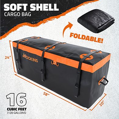 Mockins 16 Cu Ft. Orange Waterproof Car Carrier Cargo Bag (58"x20"x24")