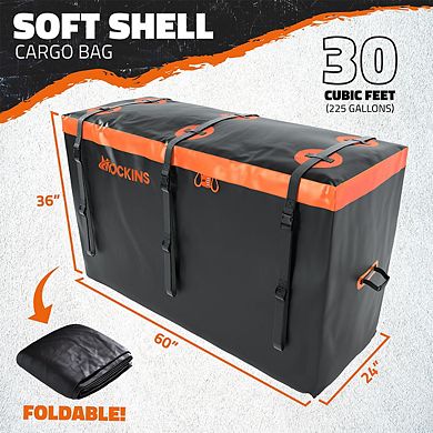 Mockins 30 Cu Ft. Orange Waterproof Cargo Bag (60" x 24" x 36") with 6 Packing Cubes(29"x23"x12")