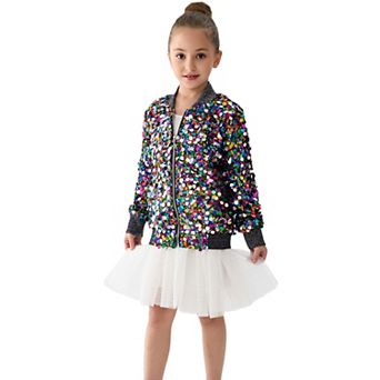 2Bunnies Girls' Cosmic Radiance Sequin Bomber Jacket