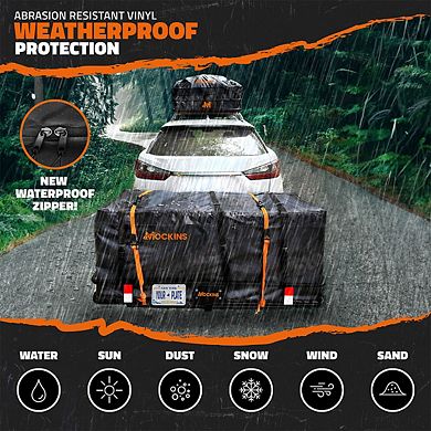 Mockins 16 Cu Ft. Black Waterproof Car Carrier Cargo Bag (58"x20"x24")