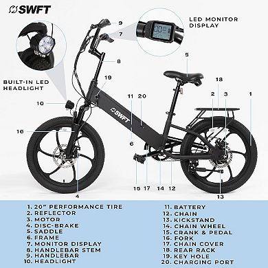 SWFT RX Electric Lightweight Bike for Adults with 3-Level Pedal Assist