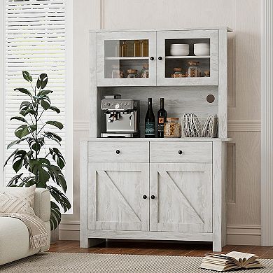 IDEALHOUSE Kitchen Pantry with Hutch