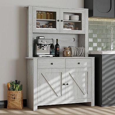 IDEALHOUSE Kitchen Pantry with Hutch