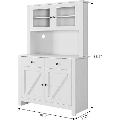 IDEALHOUSE Farmhouse Pantry with Microwave Stand