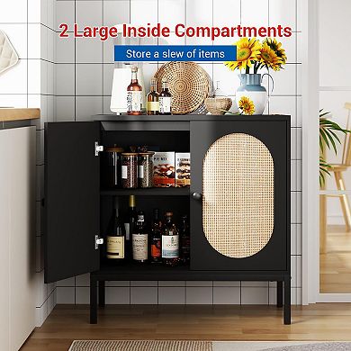 IDEALHOUSE Modern Rattan Buffet Cabinet