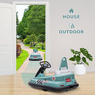 6V Electric Ride On Toys for 1.5-6 Years, w/Steering Wheel, 360 Degree Spin, 2-Speeds, Safety Belts