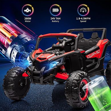 24V Kids Ride-On UTV Car, Battery-Powered Electric Vehicle with Remote Control, Spring Suspension