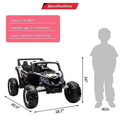 24V Kids Ride-On UTV Car, Battery-Powered Electric Vehicle with Remote Control, Spring Suspension