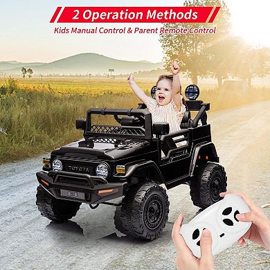 12V Ride on Truck for Kids, Battery Powered Electric Kids Car with Remote Control, Music,LED Lights