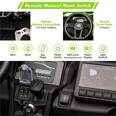 2 Seats Ride-on UTV with Remote Control for Kids, 2 * 24V Batteries 4 * 200W Motor, Electric Vehicle