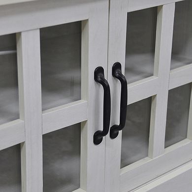 52.37 in. Wood TV Stand with 1 Glass-fronted Storage Cabinets Fits TV's up to 60 in.