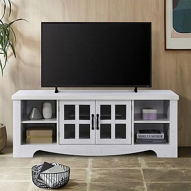 52.37 in. Wood TV Stand with 1 Glass-fronted Storage Cabinets Fits TV's up to 60 in.