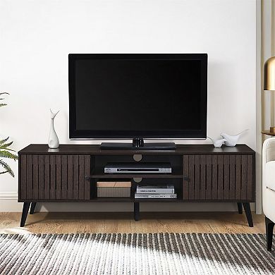58.27 in. Wood TV Stand with 2 Storage Cabinets Fits TV's up to 65 in.