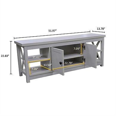 59.06 in. Wood TV Stand with 1 Storage Cabinets Fits TV's up to 65 in.