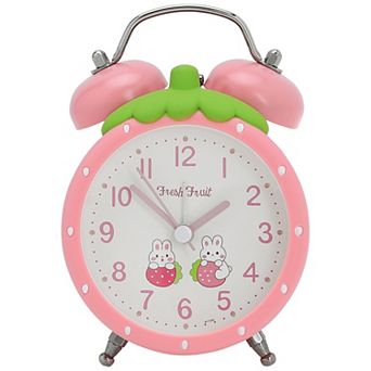 Strawberry Shape Alarm Clock, Traditional Dual Bell Design, Loud Alarm, for Bedroom 3.5"x2.4"x4.7"