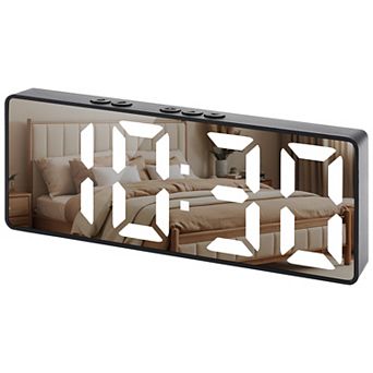 Dimmable LED Alarm Clock, 3-Level Brightness, Dual Alarms, Voice Control 6.3"x1.2"x2.4"