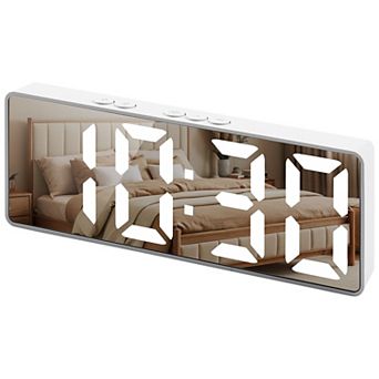 Dimmable LED Alarm Clock, 3-Level Brightness, Dual Alarms, Voice Control 6.3"x1.2"x2.4"