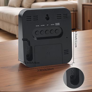 Digital Alarm Clock, Large LED Display, Three Alarms, Voice Control for Bedroom/Dorm 3.9"x1.6"x4.3"