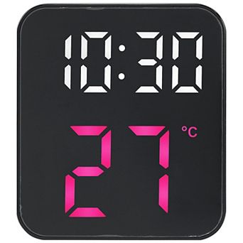 Digital Alarm Clock, Large LED Display, Three Alarms, Voice Control for Bedroom/Dorm 3.9"x1.6"x4.3"