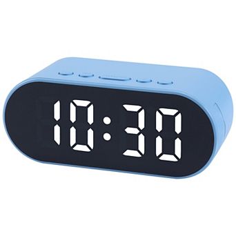 Compact Digital Alarm Clock, Small Size, Adjustable Volume, Dual Alarms for Travel 4.1"x1.6"x1.6"
