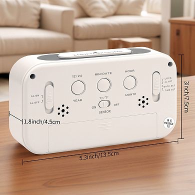 Electric Alarm Clock, Bright Colors, Backlight Gentle Wake-Up Sound for Bedroom/Dorm 5.3"x1.8"x 3.0"