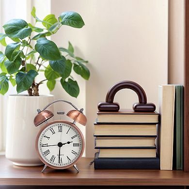 Vintage Mechanical Alarm Clock, Durable Metal Casing, Nightlight, Ideal for Bedroom 3.3"x1.9"x4.9"