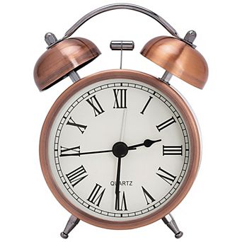 Vintage Mechanical Alarm Clock, Durable Metal Casing, Nightlight, Ideal for Bedroom 3.3"x1.9"x4.9"