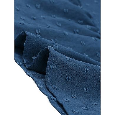 Women's Plus Size Midi Dresses Swiss Dots Bohemian Square Neck Chiffon Dress