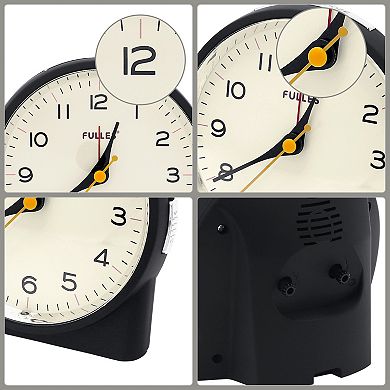 Table Alarm Clock, Retro-style Semi-Circular, Non-Tick Movement, Snooze Function 4.1"x2.6"x4.6"