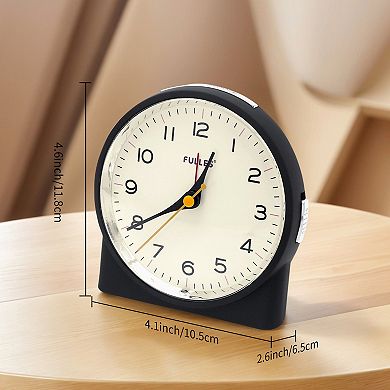 Table Alarm Clock, Retro-style Semi-Circular, Non-Tick Movement, Snooze Function 4.1"x2.6"x4.6"