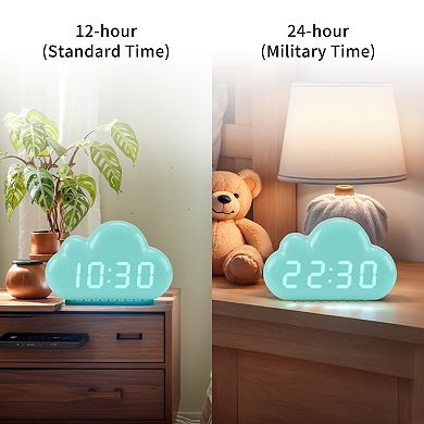 Cloud Design Alarm Clock, Three Alarms, Adjustable Brightness for Bedroom/Dorm 5.9"x1.6"x3.5"