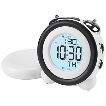 Digital Alarm Clock Large LED Display, Dual Alarms, Wired Shaker for Bedroom/Dorm 4.3"x2.4"x4.3"