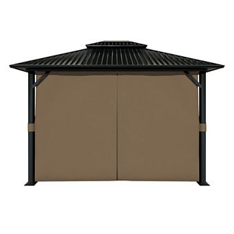 Aoodor Gazebo Curtain Replacement - Universal 4-panel Sidewalls 10' X 13'(curtain Only)