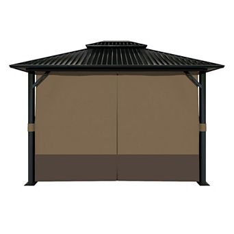 Aoodor Gazebo Curtain Replacement - Universal 4-panel Sidewalls 10' X 13'(curtain Only)