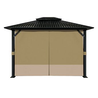 Aoodor Gazebo Curtain Replacement - Universal 4-panel Sidewalls 12' X 12'(curtain Only)