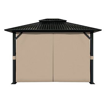 Aoodor Gazebo Replacement Curtain, 4-Privacy Panel Water-Resistant Gazebo Sidewalls(Curtains Only)