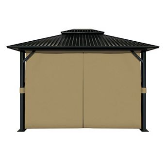 Aoodor Gazebo Curtain Replacement - Universal 4-panel Sidewalls 10' X 12'(curtain Only)
