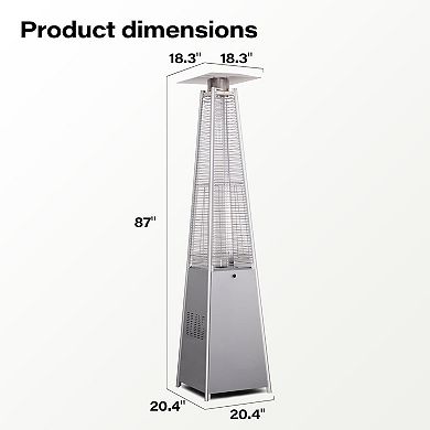 Yardgrce 87 Inch Pyramid Patio Heater 48000 BTU with Wheels Cover and Tip-Over Protection
