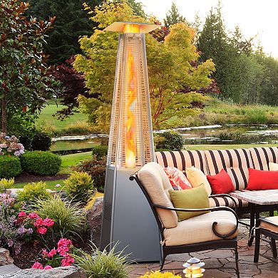 Yardgrce 87 Inch Pyramid Patio Heater 48000 BTU with Wheels Cover and Tip-Over Protection