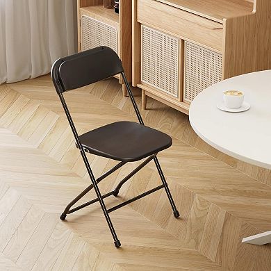 Yardgrace 10 Pack Plastic Folding Chair Stackable Steel Frame Indoor Outdoor Seating 300lb Capacity