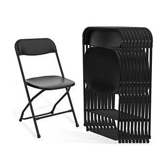 Yardgrace 10 Pack Plastic Folding Chair Stackable Steel Frame Indoor Outdoor Seating 300lb Capacity