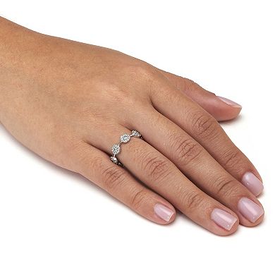 PalmBeach Jewelry Crystal Platinum-Plated Cluster Ring