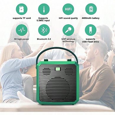 50W Voice Amplifier with Wireless Handheld Mic, Wireless Voice Amplifier Teachers, Meeting, Speech,