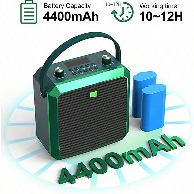 50W Voice Amplifier with Wireless Handheld Mic, Wireless Voice Amplifier Teachers, Meeting, Speech,
