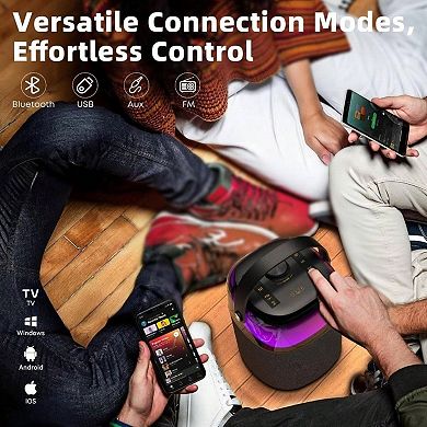 Bluetooth Wireless Speaker Microphone Karaoke Battery Portable Voice PA System Sound Audio